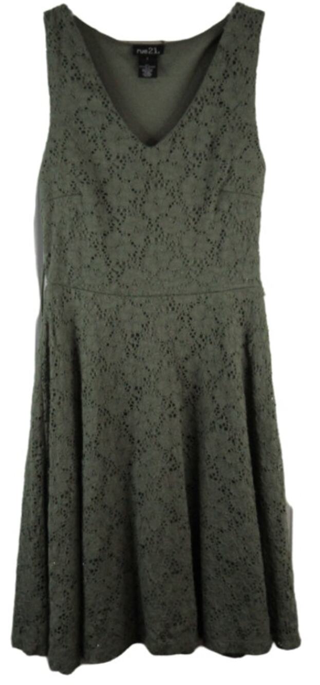 Rue 21 Green lace sleeveless v-neck dress